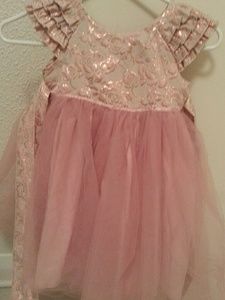 Pink fluffy dress little girls
